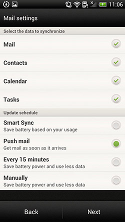 Android account settings