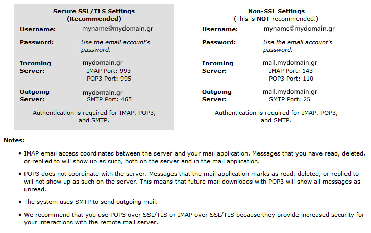 Email client configuration